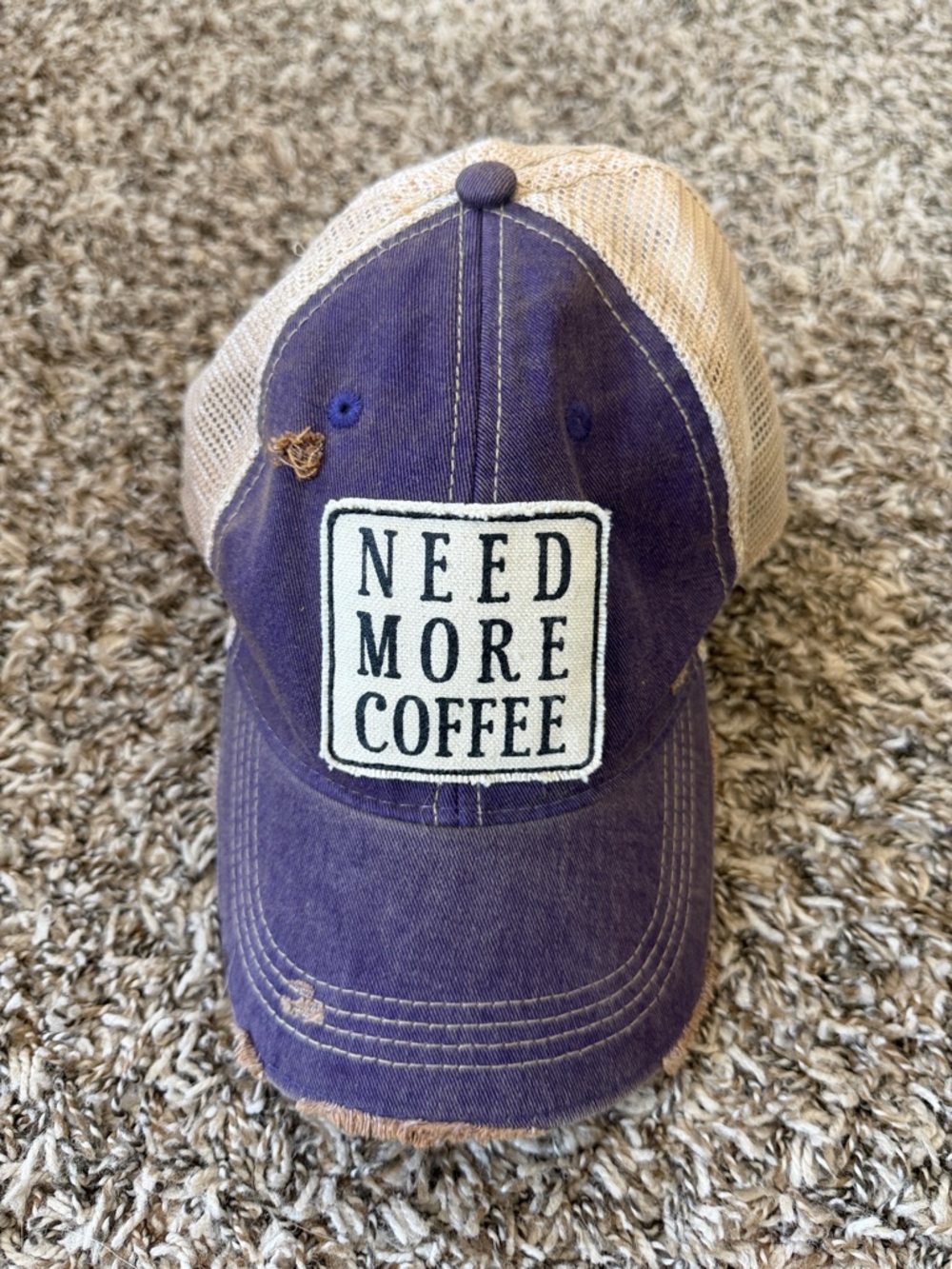 Need More Coffee Blue Mesh-Back Cap